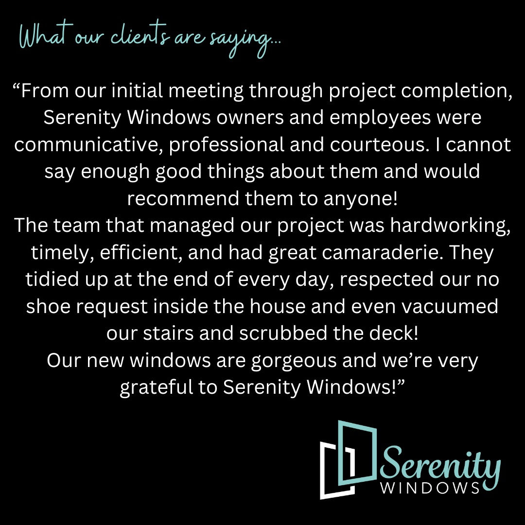 ⭐⭐⭐⭐⭐ Another happy Serenity Windows customer!

We truly appreciate our customers taking the time to share their experience with us. Thank you for trusting Serenity Windows with your home!

Thinking about replacing your windows or doors? We'd love to help. Contact us for a FREE estimate!

Serving Oregon City, Portland, and the surrounding areas.

#SerenityWindows #WindowReplacement #WindowInstallation #ReplacementWindows #DoorInstallation #HomeImprovement #OregonCity #OregonCityOregon #PortlandOregon #ClackamasCounty #WestLinn #LakeOswego #OregonContractor #OregonHomeowners #PNWHomes